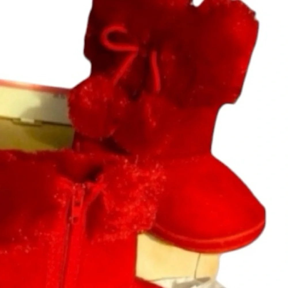 Kali Boots, Bany, Red, Faux Fur, Suede, Sz 4 & 5, Winter, Snow, Girly​, NIB, NWT
